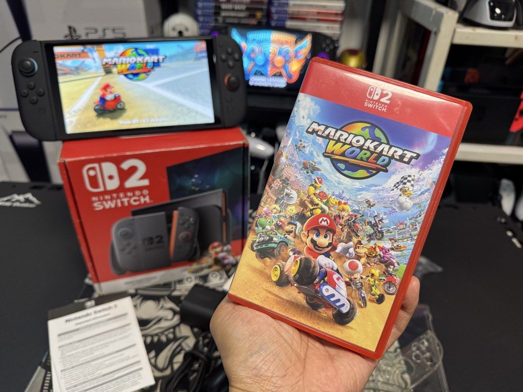 Nintendo Switch 2 Mario Kart World Bundle Complete🎮 (Category: Nintendo) located in Valenzuela. Submitted by chrismon25 (Listing ID 1469062366, Image 2). Description: Nintendo Switch 2 Mario Kart World Bundle Complete🎮 P26,990 only SALE🤑 Or SWAP🔄 -Larger, vivid, 7.9” LCD touch screen with support for HDR and up to 120 fps -Dock that supports 4K when connected to a compatible TV Includes: * Nintendo Switch 2 Console * Mario Kart™ World physica