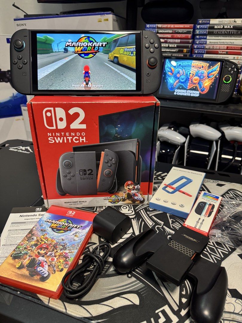 Nintendo Switch 2 Mario Kart World Bundle Complete🎮 (Category: Nintendo) located in Valenzuela. Submitted by chrismon25 (Listing ID 1469062366, Image 1). Description: Nintendo Switch 2 Mario Kart World Bundle Complete🎮 P26,990 only SALE🤑 Or SWAP🔄 -Larger, vivid, 7.9” LCD touch screen with support for HDR and up to 120 fps -Dock that supports 4K when connected to a compatible TV Includes: * Nintendo Switch 2 Console * Mario Kart™ World physica