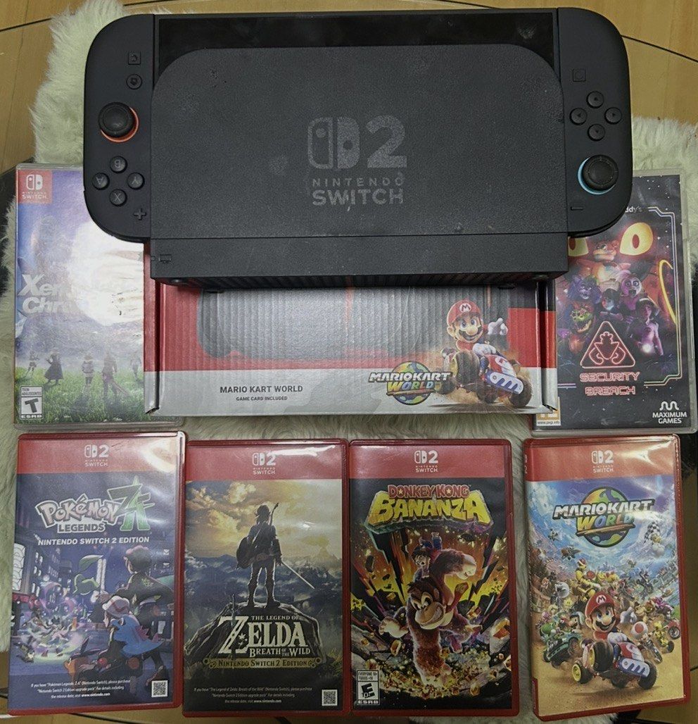 Nintendo switch 2 with games in Davao PH (Category: Nintendo) located in Manila. Submitted by jamesjr_363 (Listing ID 1469104096, Image 1). Description: Included is a Nintendo switch 2 with extended 256mb memory and 6 games. Games included are: Mario kart word Donkey Kong bananza The legend of Zelda breath of the wild Nintendo switch 2 edition Pokemon legends z-a Xenoblade chronicles 3 Five nights at Freddy’s: security breach. Price is firm and p