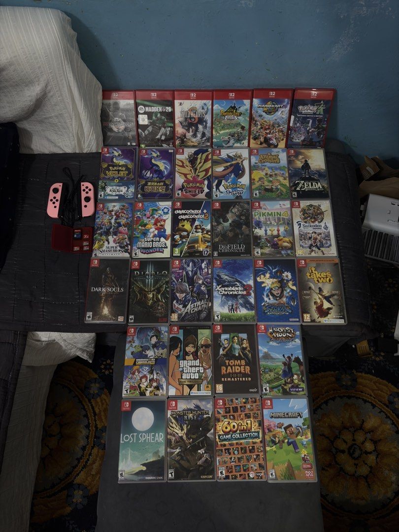 Nintendo Switch Games, Joycon & Memory Cards (Category: Nintendo) located in Cavite. Submitted by xsavier88 (Listing ID 1468983103, Image 1). Description: 🌟For sale! Nintendo Switch 1 & 2 Games & Accessories 🌟Accessories: Sandisk A1 Ultra 256GB Memory Card - 2,200 Sandisk A1 Ultra 128GB Memory Card - 1,200 Pastel Pink Nintendo Switch Joycons with straps - 2,500 🌟Nintendo Switch 2 Games: Fantasy Life - 2,500 Mario Kart World - 2,500 Pokemon Leg