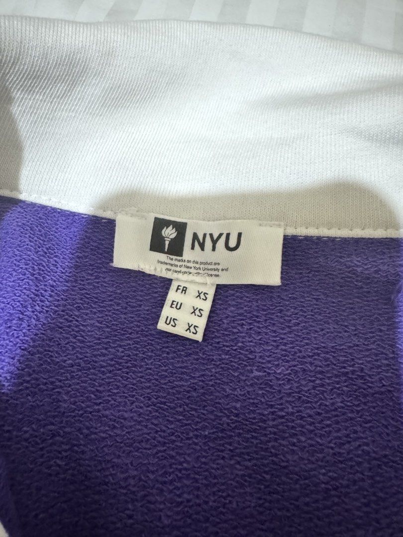 nyu cropped top (Category: Longsleeves) located in Marikina City. Submitted by fatherzav (Listing ID 1469023313, Image 3). Description: RFS: decluttering size XS-S no flaws, barely used MOP: bdo, gcash MOD: j&t, lalamove.