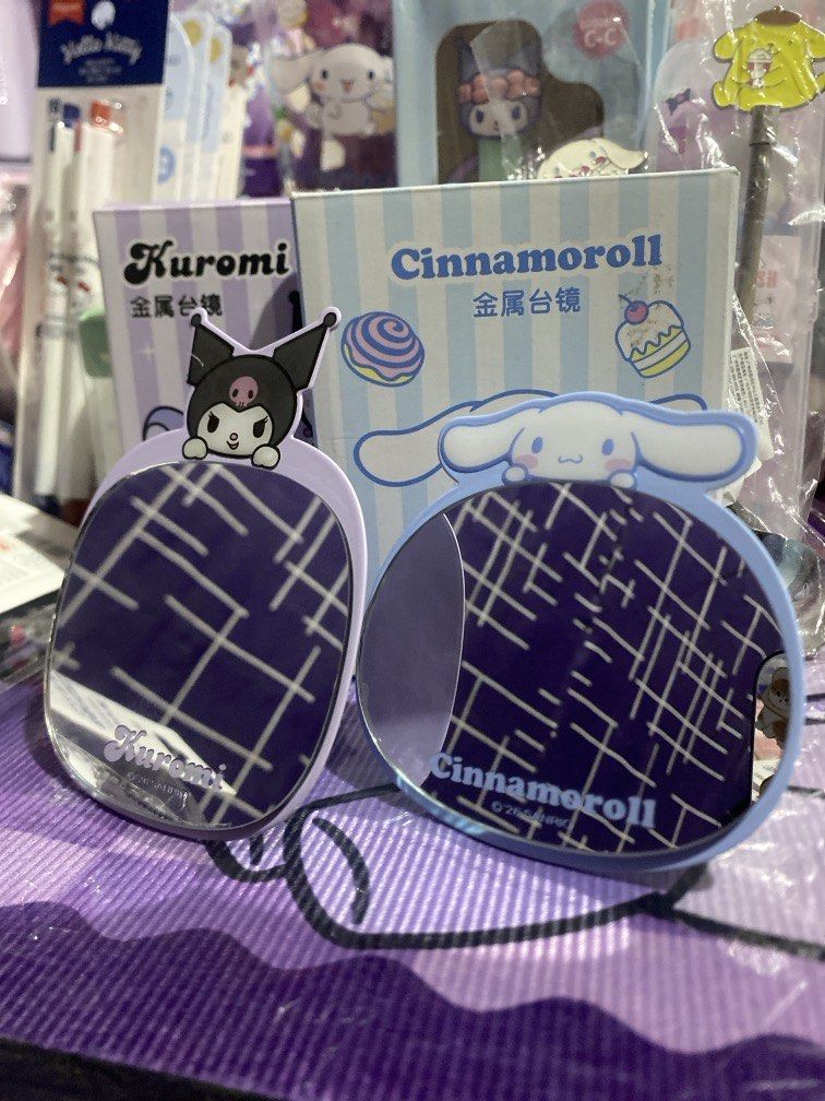 Official/ Licensed Kuromi & Cinnamoroll Mini Mirror (Category: Mirrors) located in Bulacan. Submitted by cute.finds.ph (Listing ID 1468979243, Image 1). Description: —₱160 each —compact/ mini size only —metal material.