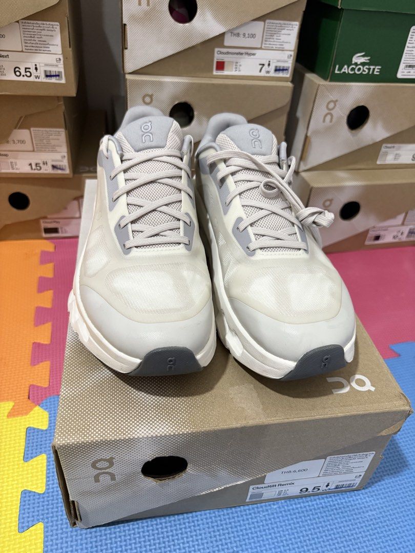 On Cloudtilt Remix Alloy Ivory Size 9.5 (Category: Sneakers) located in Manila. Submitted by pikkathchu (Listing ID 1469074926, Image 1). Description: - Brand/Model: On Cloudtilt Remix - Colorway: Alloy Ivory - Size: 9.5 US Women / 7.5 UK / 41 EU - Cushioning: Cloudtec Phase sole for an ultra-plush feel - Design: Swiss-engineered with standard lace-up style, clean mesh upper, and textured midsole - Inclusions: Comes with original box - Condition: