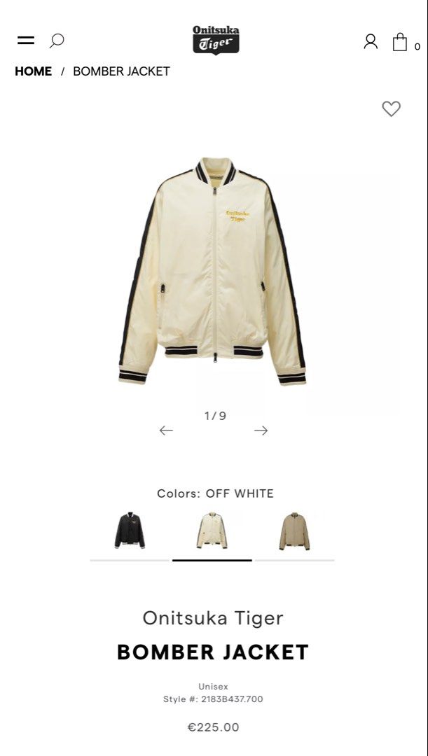 Onitsuka Tiger Sukajan-Inspired Bomber Jacket (S) (Category: Coats, Jackets and Outerwear) located in Makati City. Submitted by luxhunter2023 (Listing ID 1469012097, Image 1). Description: Title: Onitsuka Tiger Sukajan Bomber Jacket 2183B437 | Size S Description: Statement Onitsuka Tiger bomber jacket featuring intricate Japanese-inspired embroidery and premium detailing. The standout feature is the large embroidered tiger design on the back, pai