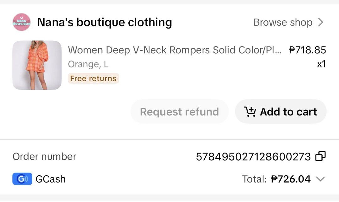Orange Gingham Deep V-Neck Romper Puff Sleeve Size L (Category: Rompers) located in Pasig City. Submitted by calliemanila (Listing ID 1469039434, Image 3). Description: - Size: L (dimensions: - Features: Deep V-neck, dramatic puff sleeves, and ruffle trim - Bought from TikTok for 700+, selling for only 400 - Delivery only no meet ups Free shipping: Total of Php 500 and above (Metro Manila) Total of Php 1000 and above (Provincial).