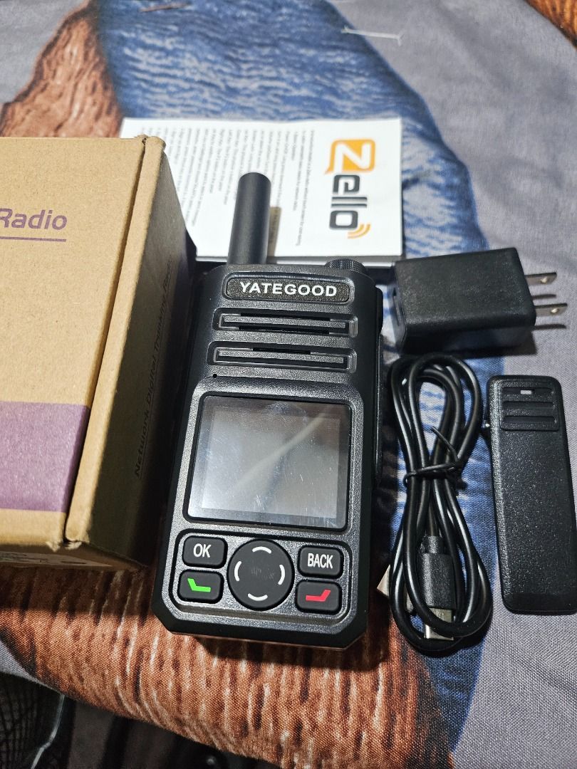 ORIGINAL WALKIE TALKIE RADIO (Category: Microphones) located in Caloocan City. Submitted by zamara.ash (Listing ID 1468942198, Image 1). Description: Package Include ●1 Walkie Talkie ●1 Battery 6800 mAh ●1 TYPE-C battery charger ●YATEGOOD ●1 Belt Clip ●1 Manual (Equipment parameters, Working voltage: 3.7V Language: English/Chinese Aantenna: Fixed antenna Receiving sensitivity: -106dbm . Maximum transmit power: 23dBm+2dBm@Alupbts 'Operating temper