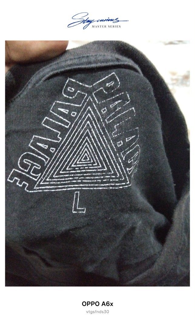 Palace Tri-Ferg Long Sleeve Black Tee (Category: Tshirts & Polo Shirts ) located in Manila. Submitted by vtg_finds30 (Listing ID 1469083905, Image 3). Description: - Brand: Palace Skateboards - Style: Black long sleeve tee with classic white Tri-Ferg logo (chest and back) - Size: Large - Material: 100% cotton, made in Mauritius - Condition: Interior neck stamp and branded wash tags intact - Details: Crew neck and ribbed cuffs.