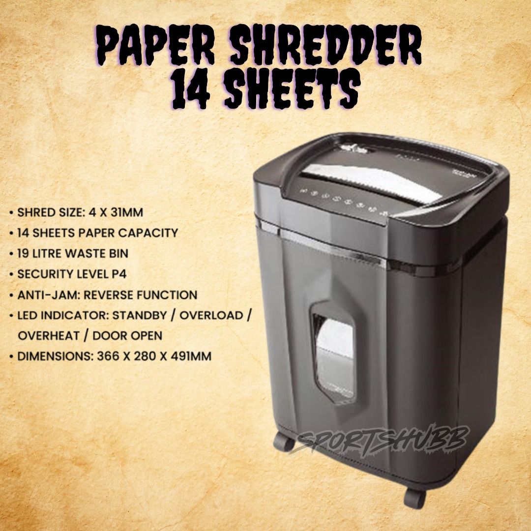 Paper Shredder (Category: Office & Business Technology) located in Quezon City. Submitted by mike10sitaldas (Listing ID 1469106944, Image 3). Description: Paper Shredder 5,500 Php - 8 Sheets 9,500 Php - 12 Sheets 12,500 Php - 14 Sheets 18,000 Php 22 Sheets We Serve Wholesale / Retail Shipping: Nationwide Shipping fee will be shouldered by the customers. *SPORTS AND MUSICAL EQUIPMENTS * GYM EQUIPMENTS *OFFICE EQUIPMENTS.