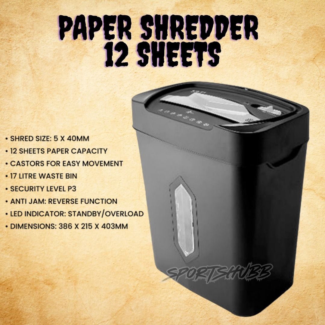 Paper Shredder (Category: Office & Business Technology) located in Quezon City. Submitted by mike10sitaldas (Listing ID 1469106944, Image 2). Description: Paper Shredder 5,500 Php - 8 Sheets 9,500 Php - 12 Sheets 12,500 Php - 14 Sheets 18,000 Php 22 Sheets We Serve Wholesale / Retail Shipping: Nationwide Shipping fee will be shouldered by the customers. *SPORTS AND MUSICAL EQUIPMENTS * GYM EQUIPMENTS *OFFICE EQUIPMENTS.