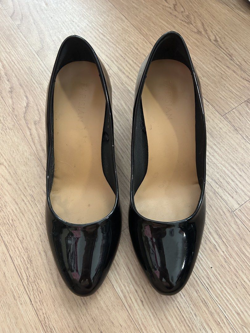 PARISIAN Black Leather Shoes (Category: Heels) located in Manila. Submitted by kkynst (Listing ID 1468993176, Image 2). Description: - Worn only twice - RFS: Too small for me - Size 9 - Original Price: 900 Pesos.