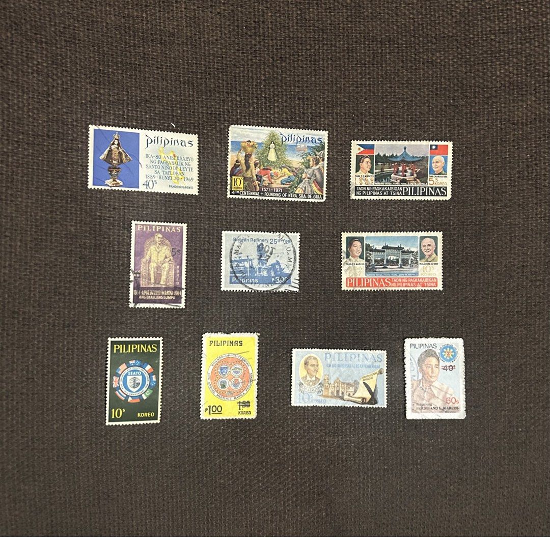 Philippine Stamps : Various, used 10 pcs (Category: Stamps & Prints) located in Binan City. Submitted by impulsebuyer12 (Listing ID 1469072139, Image 1). Description: For collection purposes.