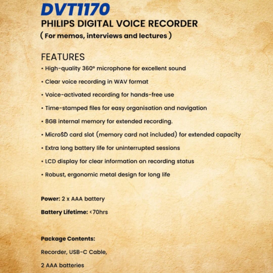 Philips Digital Voice Recorder ( DVT1170 ) (Category: Office & Business Technology) located in Quezon City. Submitted by mike10sitaldas (Listing ID 1469109255, Image 2). Description: Philips Digital Voice Recorder 5,500 Php We Serve Wholesale / Retail Shipping: Nationwide Shipping fee will be shouldered by the customers. *SPORTS AND MUSICAL EQUIPMENTS * GYM EQUIPMENTS *OFFICE EQUIPMENTS.
