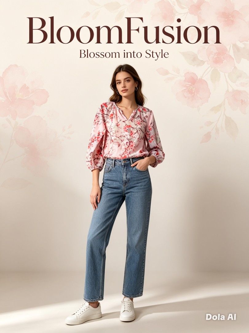 Cherry Blossom V-Neck Blouse with Long Sleeves (Category: Blouses) located in Manila. Submitted by f.s_prelov3d (Listing ID 1468987876, Image 1). Description: - Pink blouse with red floral and branch print - V-neckline with a trendy split front - Long balloon sleeves with gathered wrists - cotton Lightweight, easy-to-tuck fabric - Perfect for casual everyday wear.