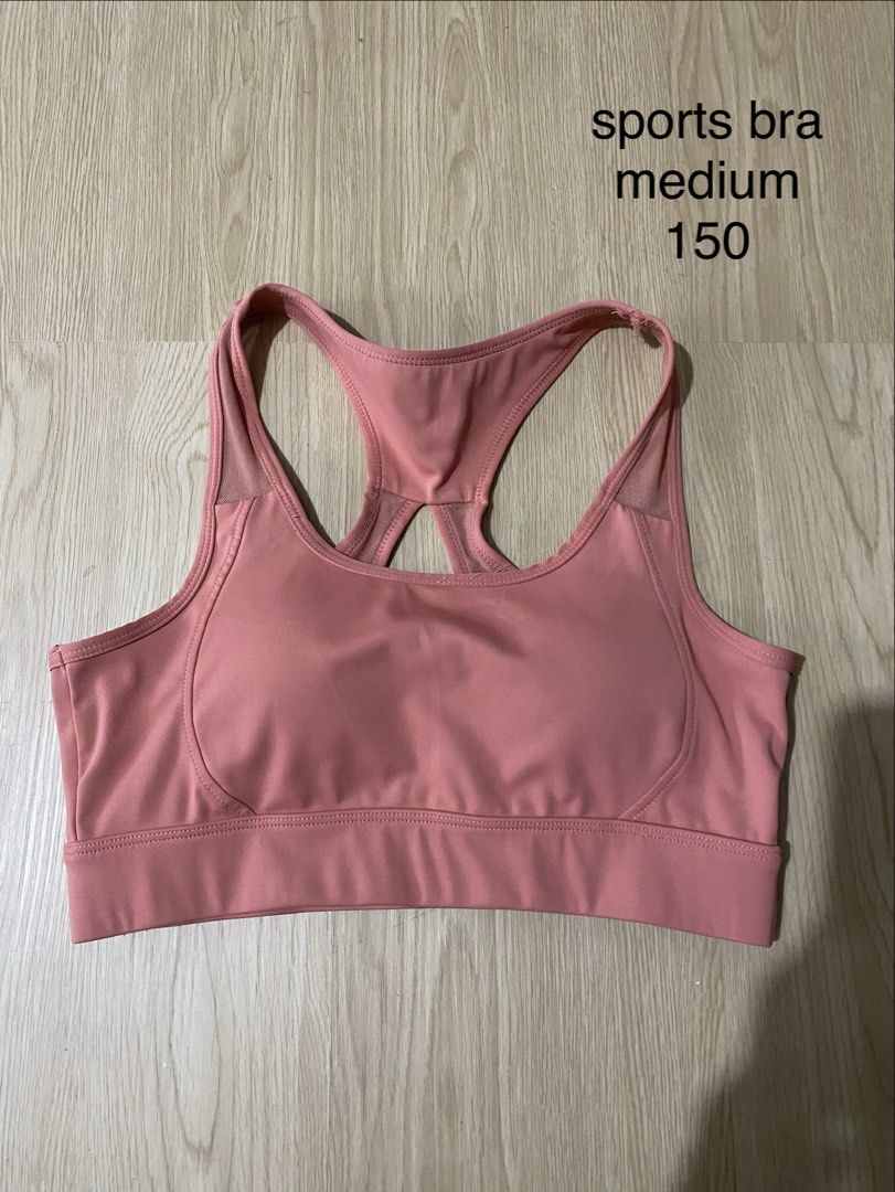 Pink sports bra medium (Category: Activewear) located in Quezon City. Submitted by jmxyz (Listing ID 1468936233, Image 1). Description: - size: medium - with removable pads 📍 greenfield, mandaluyong.