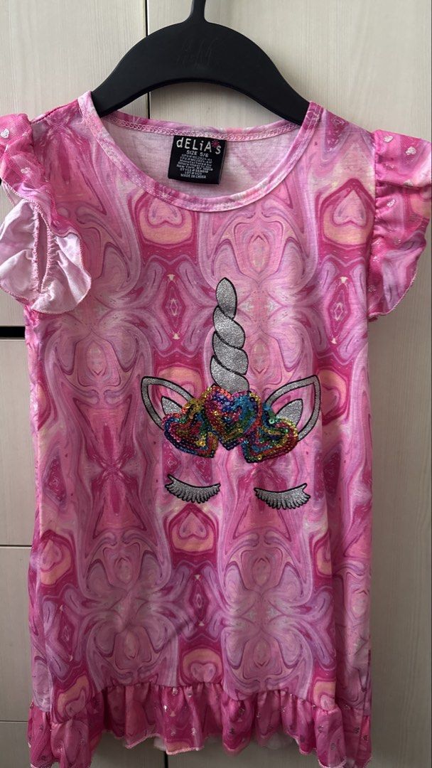 Pink unicorn dress (Category: Babies & Kids Fashion) located in Cavite. Submitted by silvercarousel15 (Listing ID 1468951938, Image 1). Description: Used once by my daughter Gifted from US Like new condition. Size 5/6.