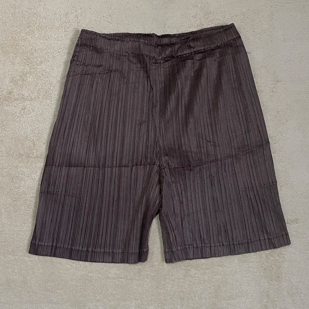 Pleats Please By Issey Miyake Loop Shorts (Category: Shorts) located in Polomolok. Submitted by larnel27 (Listing ID 1469059417, Image 3). Description: - In pristine condition | Authentic - Color rate 9.8 (Dark brown) - Waist 26-28 / Length 17 / Hem 17 Stretch - Flawless✨.