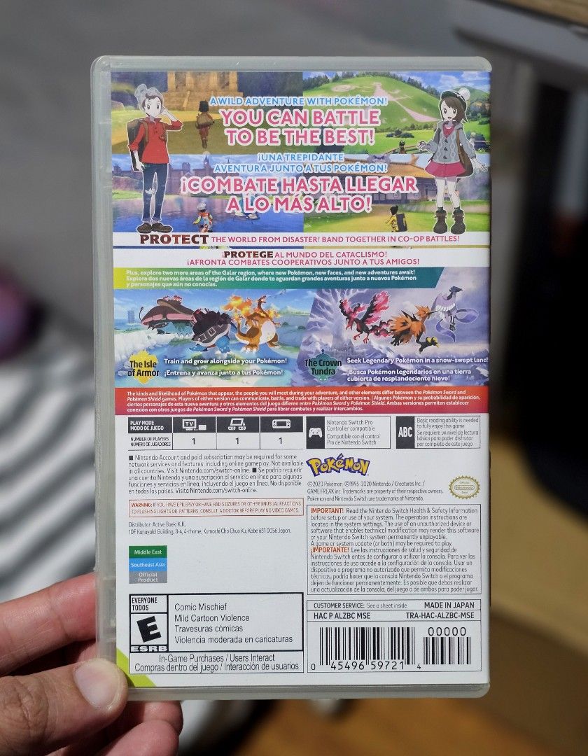 Pokemon Shield with Expansion Pass (Category: Nintendo) located in Santa Rosa. Submitted by j.r.constantino (Listing ID 1469115298, Image 2). Description: For sale Pokemon Shield + Expansion Pass - Authentic US/MDE version - Cartridge is working and has no issue - Good label and clean pins - Case and cover art are in good condition - Fixed price Sta Rosa, Laguna meetup or shipping via Jnt/LBC/Lalamove.