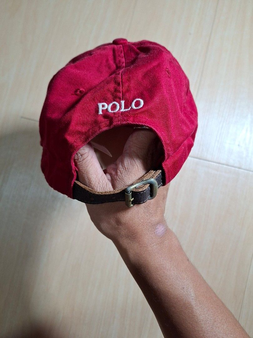 Polo Ralph Lauren Bear Red Baseball Cap (Category: Caps & Hats) located in Baguio. Submitted by restyrille77846 (Listing ID 1469156604, Image 3). Description: - Brand: Polo Ralph Lauren - Color: Vibrant Red - Material: 100% Premium Cotton - Design: Iconic embroidered Polo Bear on the front - Details: 'POLO' embroidery above the adjustable leather back strap - Condition: Brand new with tags - Ideal for: Streetwear, casual days, and collectors.