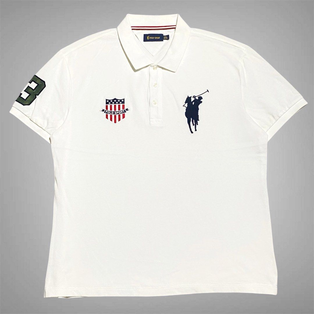 Polo Sport (Category: Tshirts & Polo Shirts ) located in Mabalacat. Submitted by stellargarments (Listing ID 1468998168, Image 1). Description: Length : 26 Width : 22 Condition : 9/10 embroidered all logos & patch complete polo buttons very comfy & smooth on skin no yellow stain check last slide sa baba banda yung blue part hind pansinin sa personal 😊 need wash dirt sa collar.