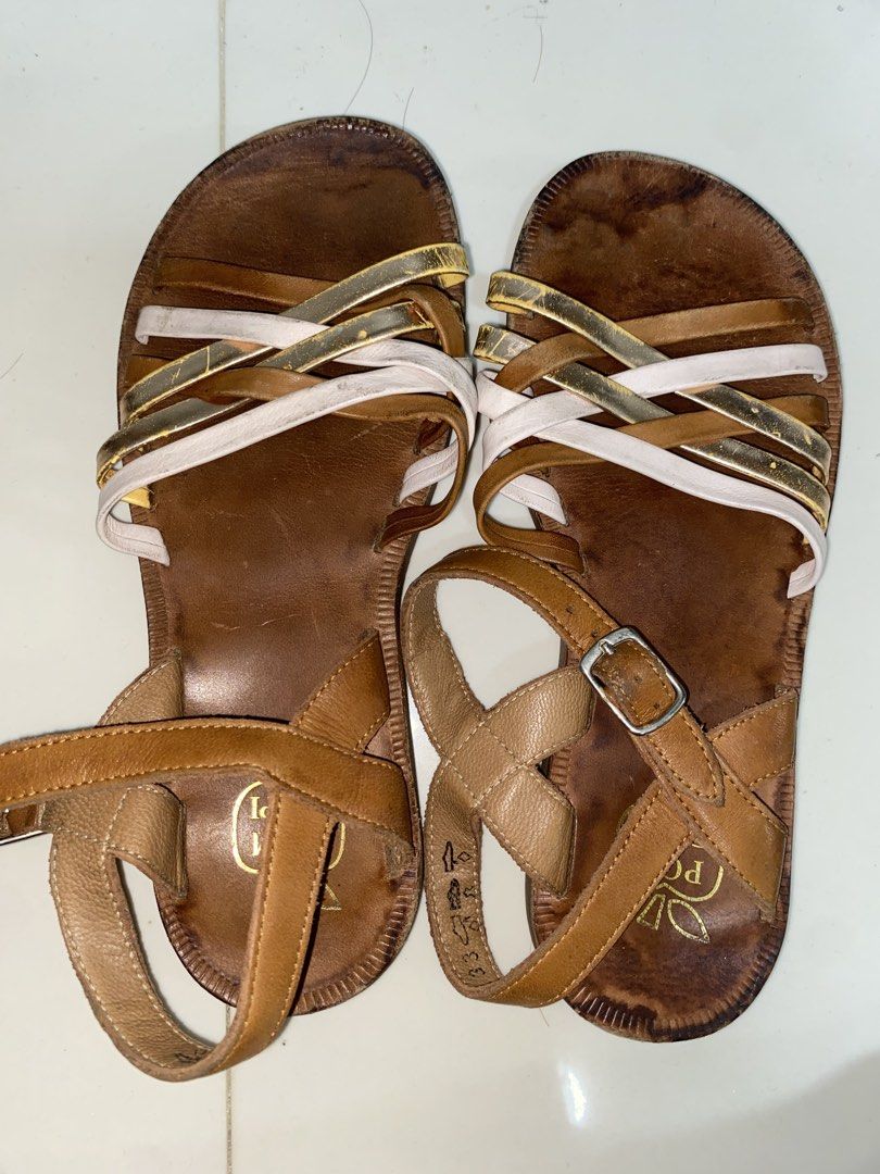 Pom D' Api Paris leather sandals (Water marks caused by washing ) (Category: Babies & Kids Fashion) located in Las Pinas. Submitted by sherylandmargaux (Listing ID 1469058773, Image 1). Description: Water marks caused by washing .