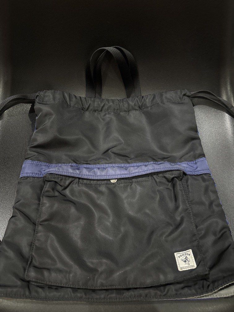 Porter Drawstring Bag (USED) (Category: Backpacks) located in Manila. Submitted by krystalchewey_ (Listing ID 1469108052, Image 3). Description: Used Actual Photo Posted 750php Flaws: natastas sa loob Check last photos .