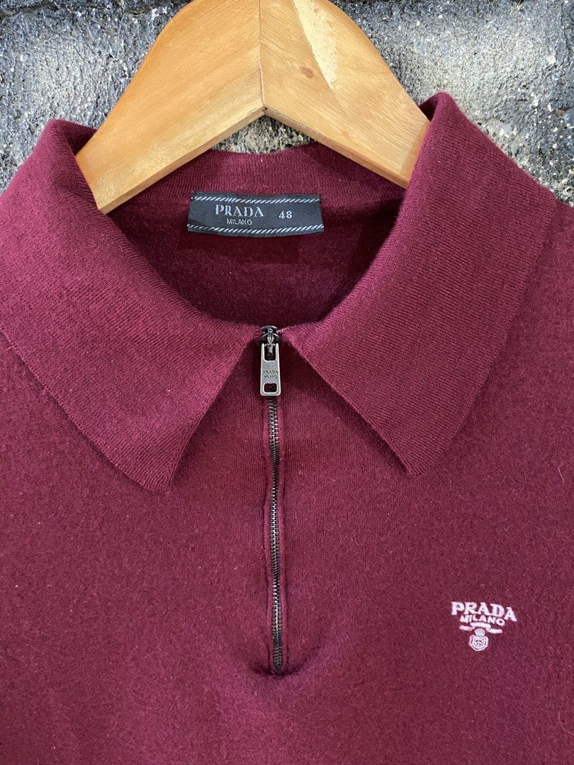Prada Wool Shirt (Category: Shirts) located in Villaverde. Submitted by theluxurythrift.ph (Listing ID 1468968920, Image 3). Description: Wts Prada Wool T Shirt Size Small to Medium W 16.5 Inch L 20 Inch Excellent Condition Issue: Cut Washtag Only 1599 + Sf.