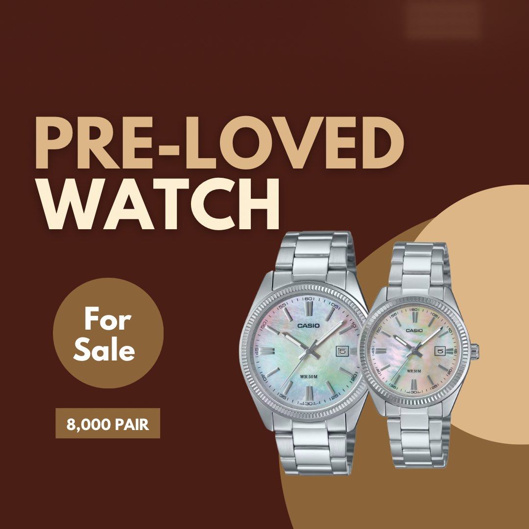Pre Loved Casio Watch (Category: Luxury Watches) located in Manila. Submitted by boldbird_79f9e4 (Listing ID 1468958322, Image 1). Description: PRE-LOVED CASIO WATCHES FOR SALE! ✨ 💎 Casio MTP-1302 💎 Casio LTP-1302 ✔️ Only used a few times ✔️ Still in good condition ✔️ Classic and timeless design ✔️ Perfect for everyday wear or as a gift 🎁 💰 Price: ₱ 8,000/pair 📩 Message me for inquiries! RFS: Decluttering .