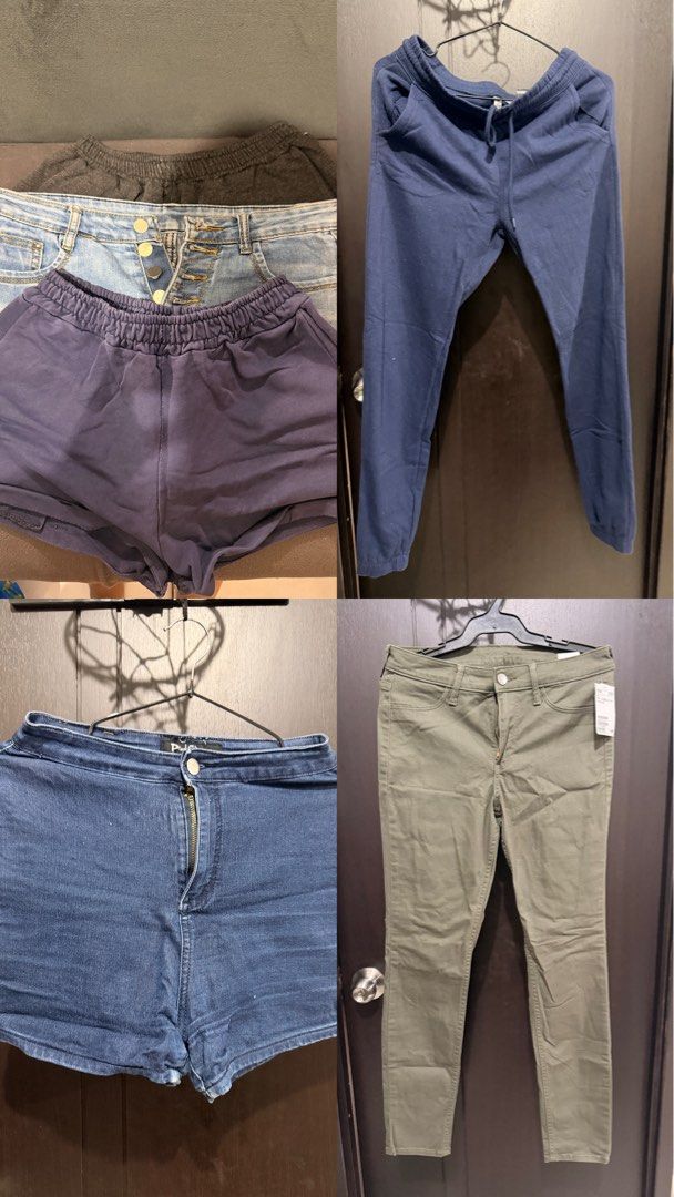 Preloved shorts and pants - decluttering (Category: Other Bottoms) located in Mandaluyong City. Submitted by decluttercon (Listing ID 1468952701, Image 1). Description: - prices are posted in the 2nd photo - take all for ₱400 📍San Juan City.