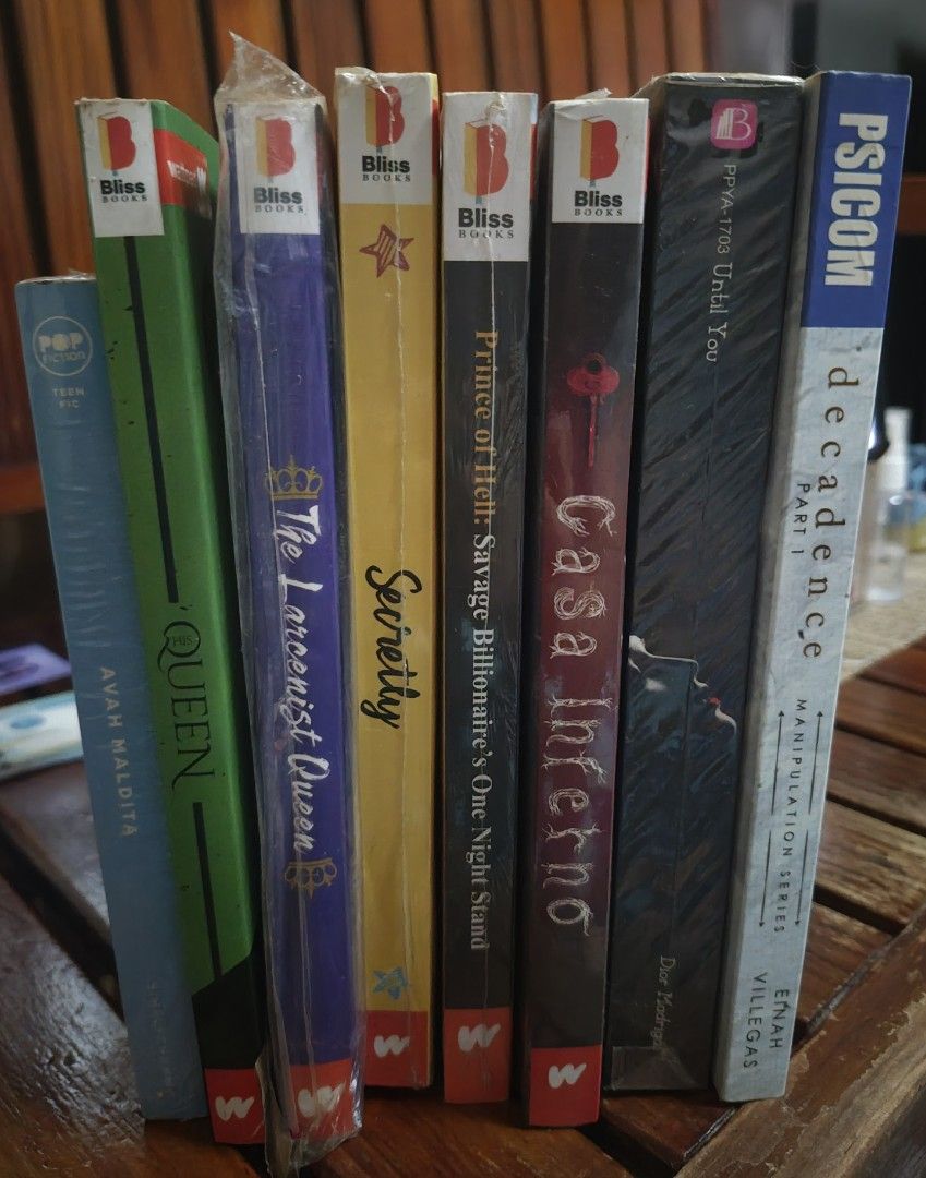Preloved Wattpad Books (Category: Storybooks) located in Pasay City. Submitted by kathreyes_ (Listing ID 1469061970, Image 1). Description: Preloved Wattpad Books (with light foxing) Take all for P900 • Decadence by einavillegas - P80 • Until You by Dior Madrigal - P200 (sealed) • Casa Inferno by Jamille Fumah - P150 (sealed) • Prince of Hell by Vixenneanne - P150 (sealed) • Secretly by The Cat Who Doesnt Meow - P120 (sealed) • The Larcenist Quee