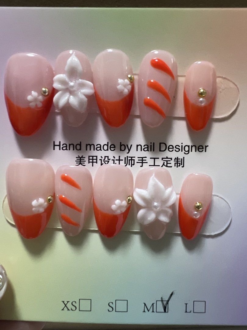 Press-on nail set medium size (Category: Hands & Nails) located in Makati City. Submitted by kllevado (Listing ID 1469085175, Image 2). Description: Php 150 per set Never been used. Size: Medium Shape & Length: Short Almond (pic 1 & 2), mid almond (pic 3), short square (pic 4) Comes with free nail application kit Can meet up in Glorietta 12-1pm weekdays or pick up biñan / san pedro laguna area. Delivery fee c/o buyer. See other available designs.