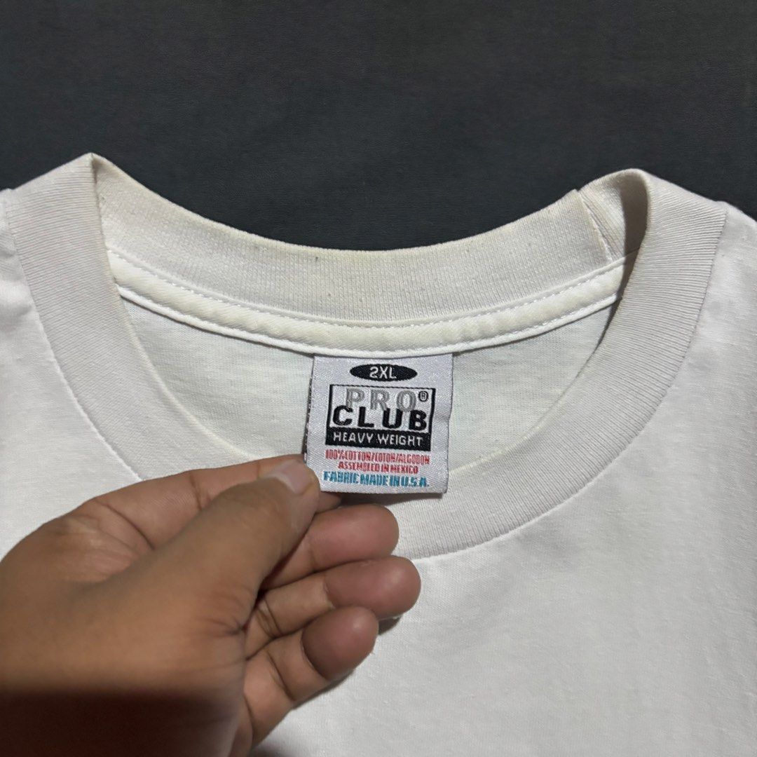 PRO CLUB PLAIN WHITE SHIRT (Category: Tshirts & Polo Shirts ) located in Taytay. Submitted by dwinsapparel (Listing ID 1469015437, Image 3). Description: PROCLUB PLAIN WHITE SHIRT W-25 L- 32 EXCELLENT CONDITION NEED WASH COMPLETE TAGS.