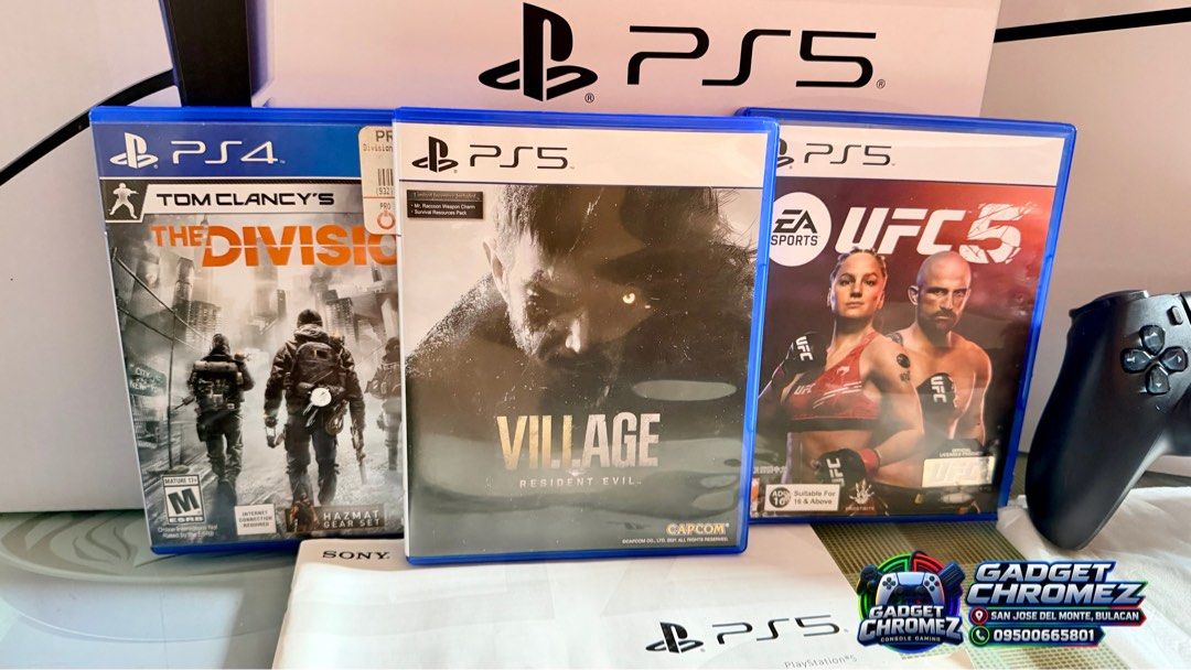 PS5 SLIM Disc Edition 1TB (Category: PlayStation) located in San Jose del Monte. Submitted by gadget_chromez (Listing ID 1469069305, Image 3). Description: 🎮 PS5 SLIM Disc Edition 1TB ✅ Condition: 9/10 ✅ Mint Condition, barely used. ✅ Updated Latest Firmware ✅ All Original, well maintained and fully working ✅ Complete With Box and Manuals ✅ Cable Accessories ✅ Original DS5 Controller (Midnight Black) ✅ Comes with 3 FREE PHYSICAL GAMES • Resident