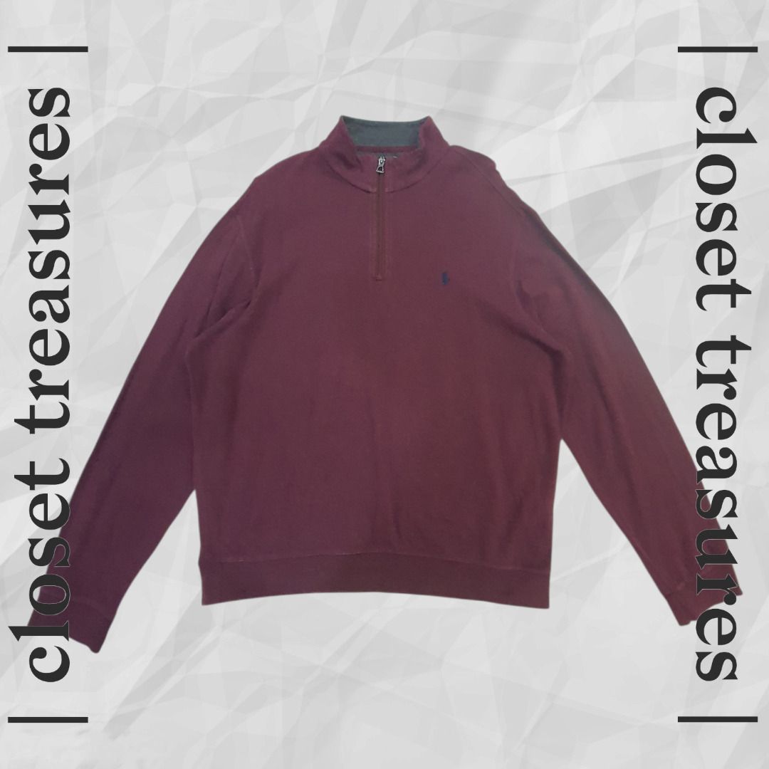 Burgundy Quarter Zip Pullover | Ralph Lauren (Category: Coats, Jackets and Outerwear) located in Quezon City. Submitted by _closettreasures (Listing ID 1468962684, Image 1). Description: Size: L RFS: decluttering - authentic !!! Message me for more details (when worn pics, payment method, etc.) !!!.