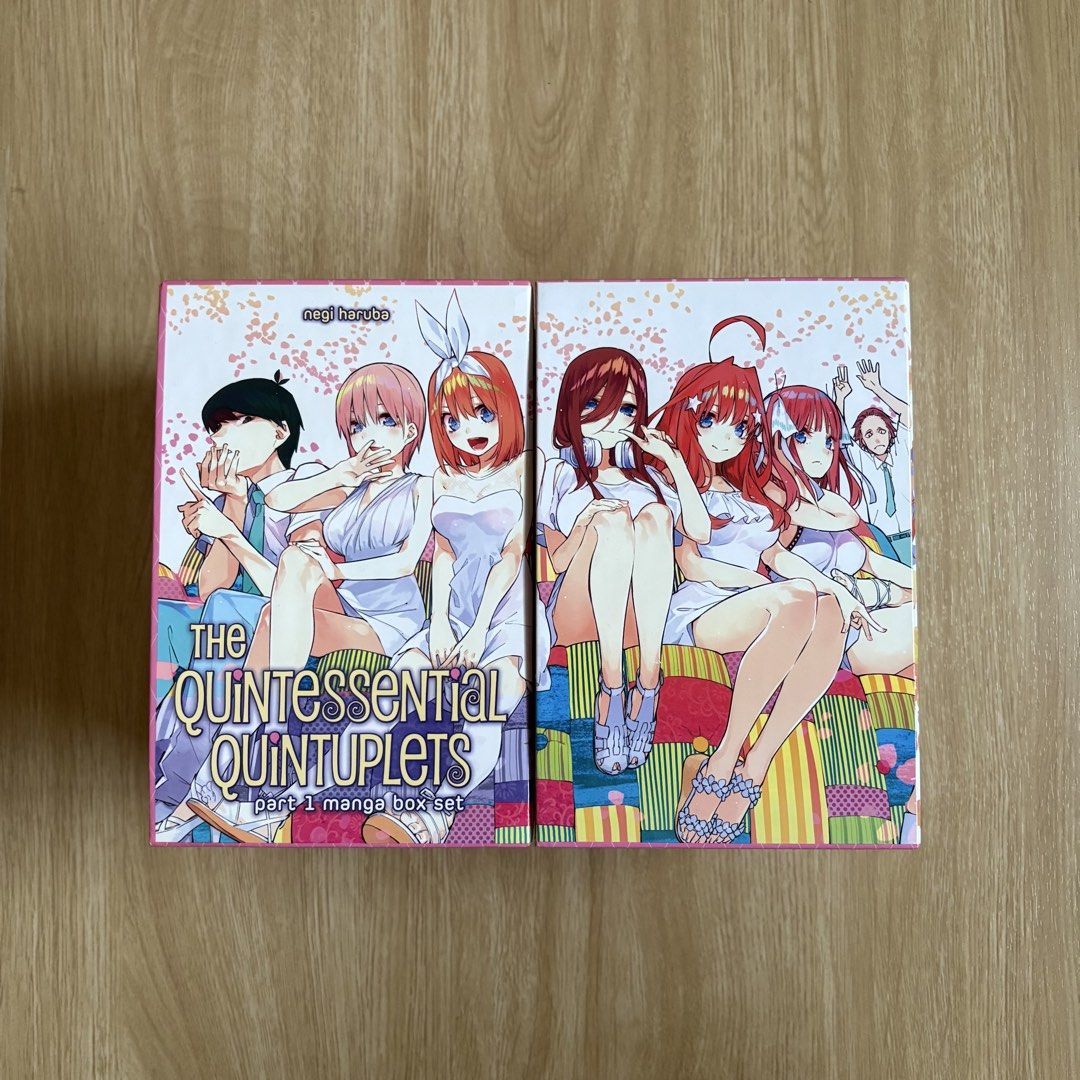 QUINTESSENTIAL QUINTUPLETS Complete Manga Set (Category: Comics & Manga) located in Makati City. Submitted by yoiscart (Listing ID 1468986090, Image 2). Description: QUINTESSENTIAL QUINTUPLETS MANGA SET * Like New, Box Case is still in excellent condition * Includes poster * RFS: I already have an e-reader + decluttering Loc: Makati .