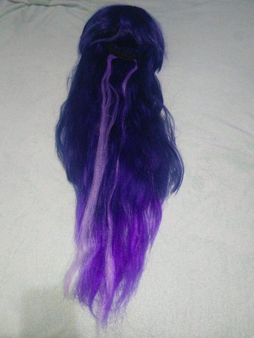 Raiden / Long Purple Wig (Category: Hair Accessories) located in Bulacan. Submitted by sphinx.sena (Listing ID 1469090238, Image 1). Description: •Originally Raiden Wig • Trimmed bangs • Will wash and detangle before shipping .
