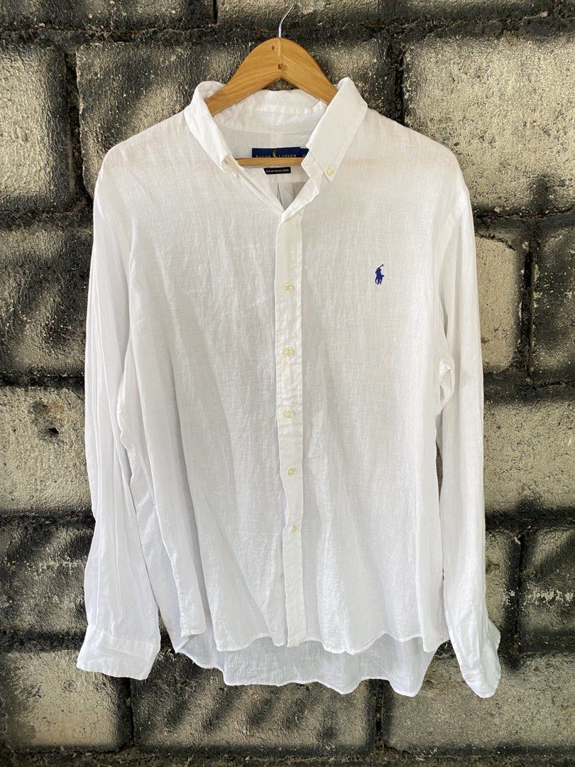 Ralph Lauren Linen Button Down LS Shirt (Category: Formal Shirts) located in Villaverde. Submitted by theluxurythrift.ph (Listing ID 1468964103, Image 1). Description: Wts Ralph Lauren Linen LS Shirt Size Large on Tag W 25 Inch L 29.5 Inch Back 32 Inch Excellent Condition 2999 + Sf.