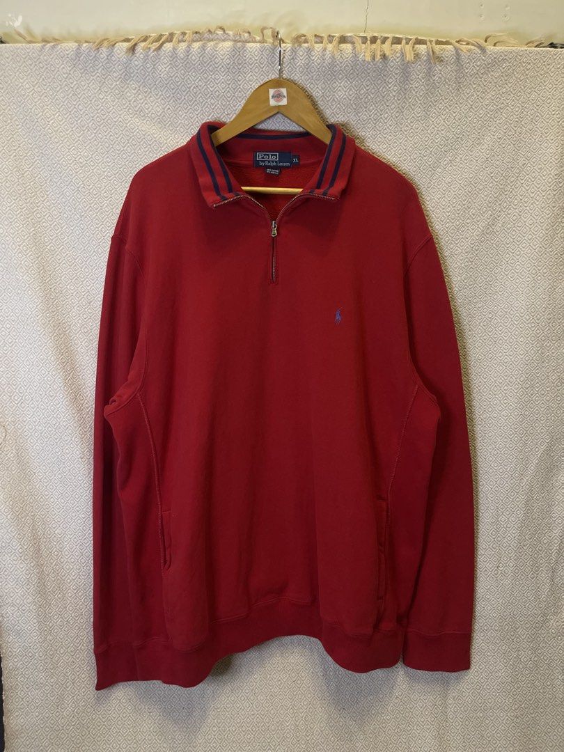 Ralph lauren red quarterzip (Category: Tshirts & Polo Shirts ) located in Manila. Submitted by hypestock_mnl (Listing ID 1469131994, Image 1). Description: - stylish - perfect for casual wear - great fit - in good condition - minimal signs of usage - 9/10 - money worth! - need wash - see pics for details/issue.