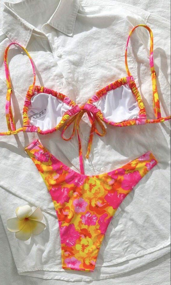 Random Floral Bikini Set (Category: Bikinis & Swimsuits) located in Manila. Submitted by sieee9 (Listing ID 1469140111, Image 2). Description: Worn for photos only, then taken off right after hahaha! Never used for swimming. Super nice condition, still looks brand new! 🤍✨.