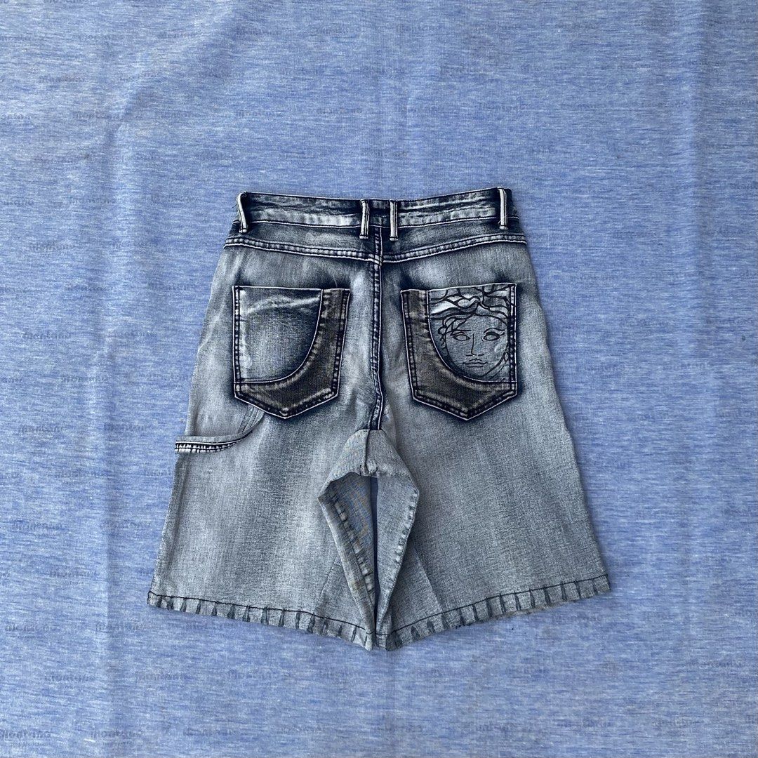 RANDOM Y2k CARPENTER REWORK JORTS (Category: Shorts) located in Angeles City. Submitted by stephen52790 (Listing ID 1469055907, Image 1). Description: 🟥RANDOM Y2k CARPENTER REWORK JORTS (INCH) Waist: 28 Length: 20 Thigh: 13 Leg opening: 11.5 •Good/Excellent condition •Laser print design •Acid colorway •Issue: Minimal stains Price: 400PHP.