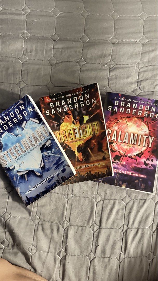 Reckoners Trilogy by Brandon Sanderson (Category: Storybooks) located in Manila. Submitted by kleinvelasquez (Listing ID 1469160653, Image 2). Description: Read once. Still in very good condition. RFS: Getting rid of my paperbacks MOP: Gcash, BPI MOD: Lalamove, J&T.