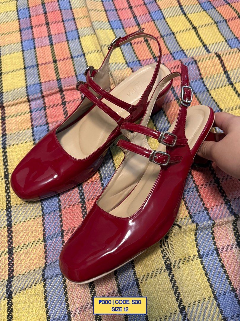 Red Patent Leather Mary Jane Slingback Heels (Category: Heels) located in Baliuag. Submitted by from.linea (Listing ID 1468954632, Image 1). Description: Size: 12 (27 cm) RFS: Decluttering (used once).