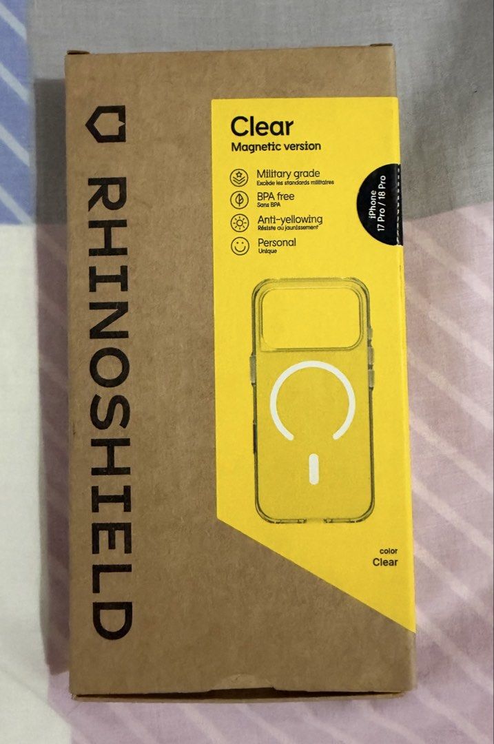 Rhinoshield Clear Magaafe Case for Iphone 18 Pro (Category: Cases & Sleeves) located in Muntinlupa City. Submitted by robertfronda (Listing ID 1469087171, Image 1). Description: Selling my Rhinoshield Clear Magsafe Case for Iphone 18 Pro With receipt. I bought in Power Mac Center - Reason for selling i have another clear case..