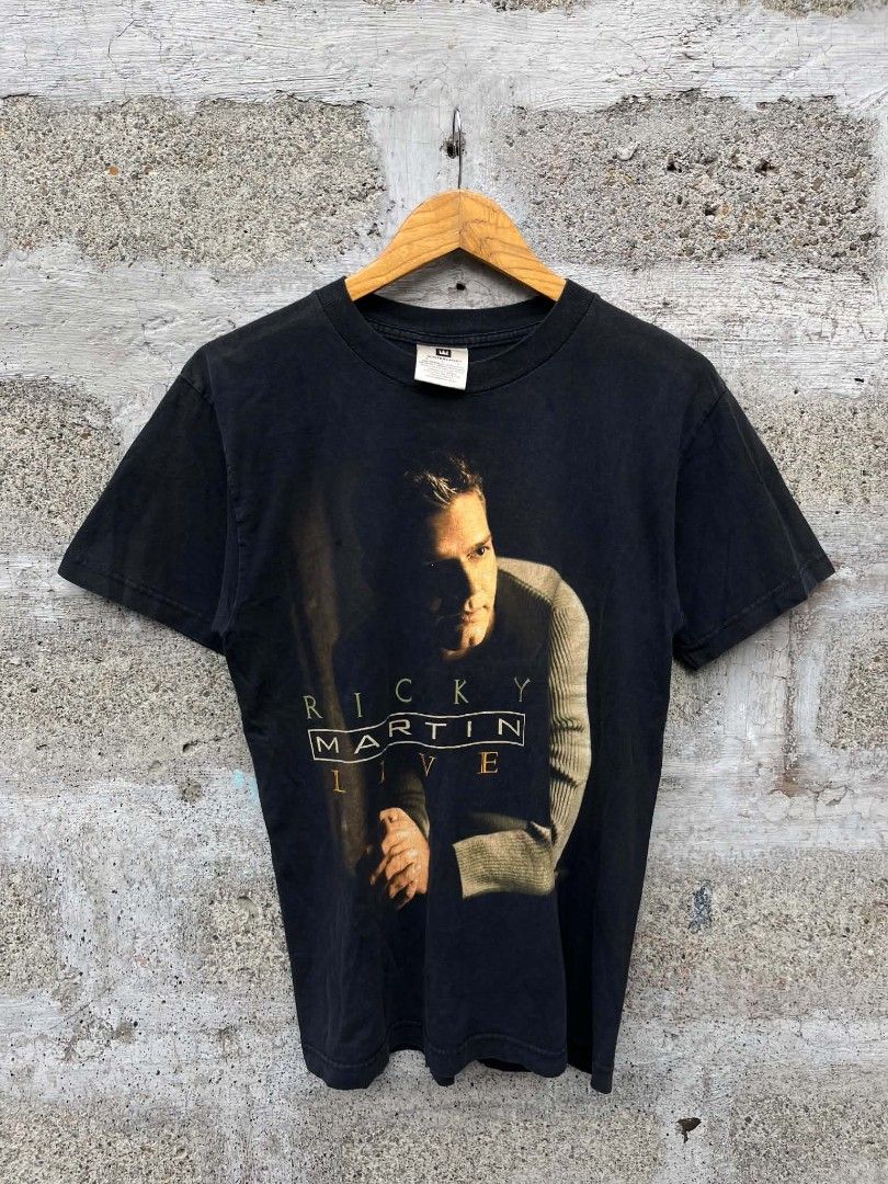 Ricky Martin (Category: Tshirts & Polo Shirts ) located in Manila. Submitted by skippypeanut1331 (Listing ID 1468967138, Image 1). Description: 19.5x26 Small Very good Condition Color rate: 9/10 issue: sun fade.