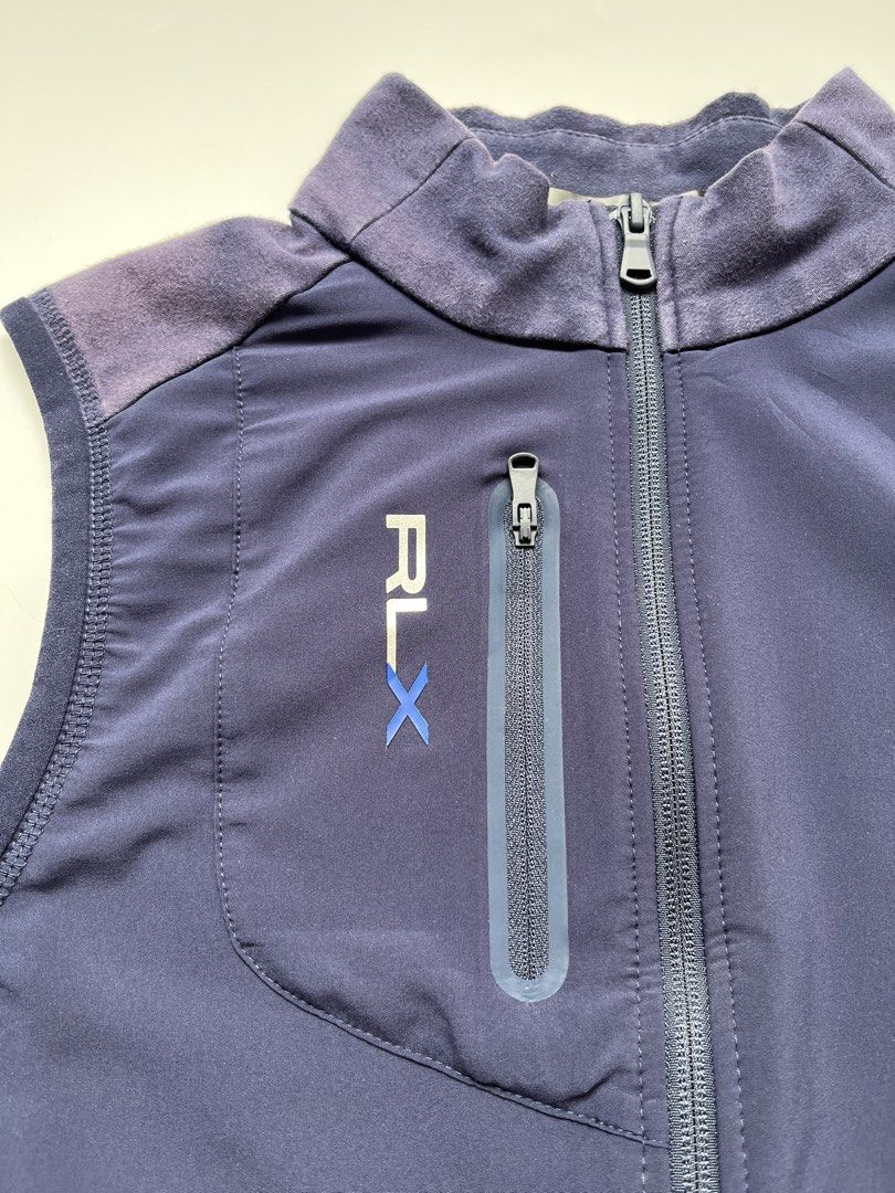 RLX Ralph Lauren Tech Full-Zip Golf Vest (Category: Activewear) located in Manila. Submitted by matticoolz (Listing ID 1468962233, Image 3). Description: RLX Ralph Lauren Tech Full-Zip Golf Vest Perfect for jogging/running Price is negotiable, just dm ————— LENGTH: 23 WIDTH: 18 ————— Brand: Ralph Lauren Size: Small - Medium Condition: Good (No pin holes, Minimal sunfades, All zipper completely functioning, no crackprints) Features: Smooth Zipper,