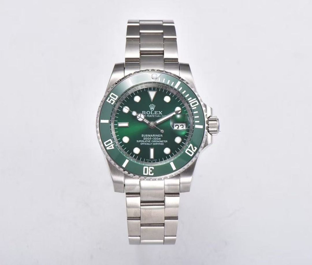 Rolex Submariner Green Dial Watch (Category: Luxury Watches) located in Bayang. Submitted by mysticbird77 (Listing ID 1469012514, Image 1). Description: - Model: Rolex Submariner (Hulk Colorway) - Dial: Striking green sunburst dial with date window and cyclops lens - Bezel: Matching green ceramic insert - Movement: Reliable automatic movement - Bracelet: Durable stainless steel Oyster bracelet - Inclusions: Original green presentation box - Condi