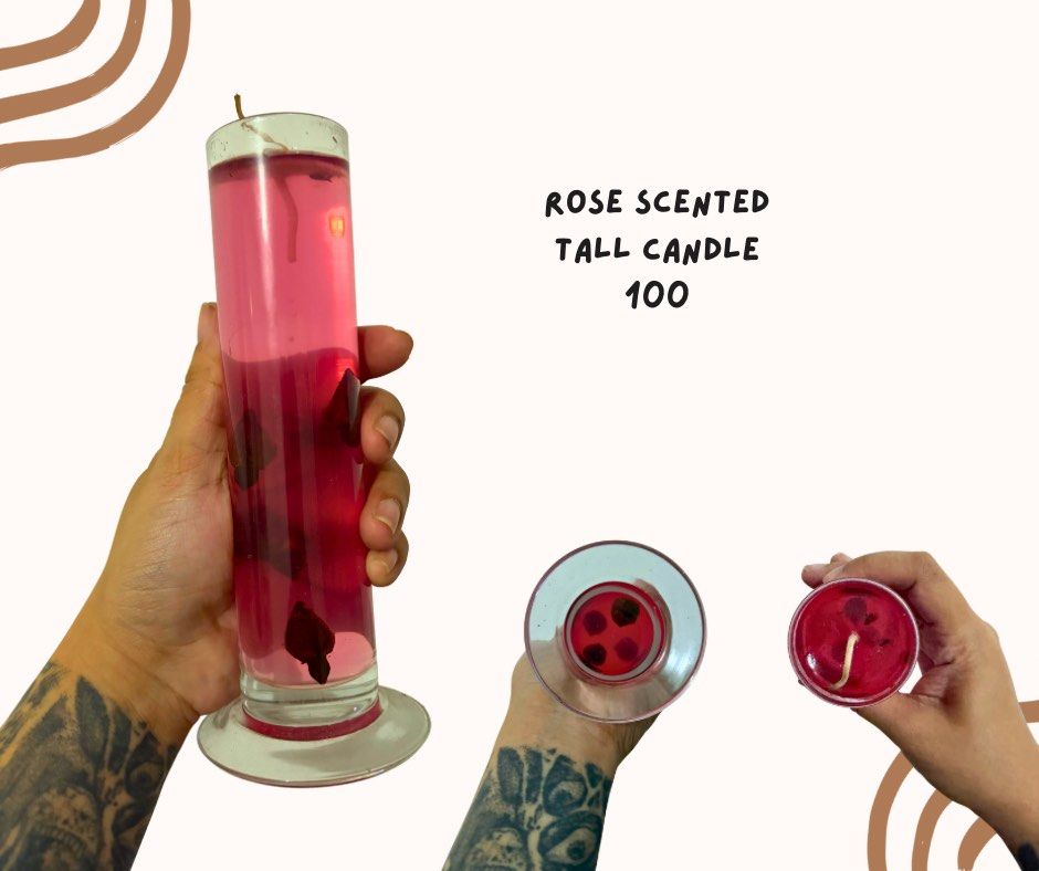 Rose Petals Tall Scented Candle (Category: Home Fragrance) located in Pasig City. Submitted by homeyvibesph (Listing ID 1469018499, Image 1). Description: .