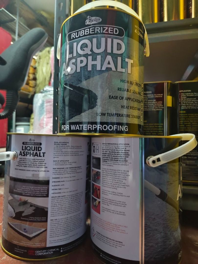 Rubberized Liquid Asphalt Specs: 4liters (Category: Home Improvement Tools & Accessories) located in Manila. Submitted by 09171479278_elsie. (Listing ID 1468946321, Image 2). Description: Rubberized Liquid Asphalt Specs: 4liters.