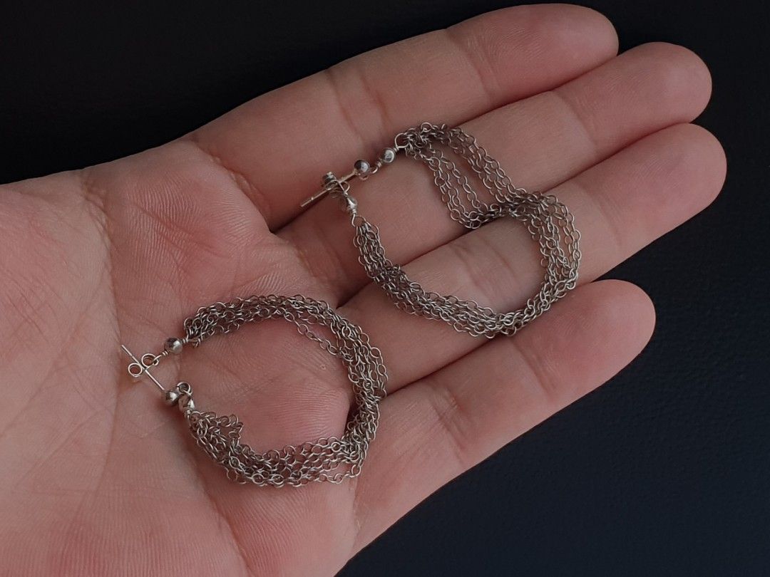 S925 Multi Strand Hoop Earrings (Category: Earrings) located in Quezon City. Submitted by WasalakTwo (Listing ID 1468938803, Image 2). Description: Bought in Japan High quality Goodcondition Clean and presentable Open for delivery nationwide.