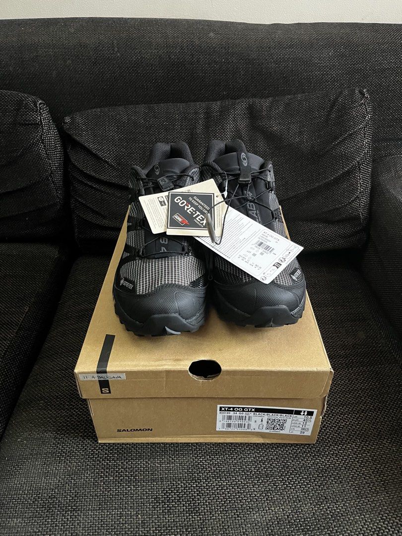 SALOMON XT 4 OG GORE TEX BLACK (Category: Sneakers) located in Quezon City. Submitted by ger4rd (Listing ID 1468939104, Image 2). Description: SALOMON XT-4 OG GORE TEX BLACK BRAND NEW SIZE 11 WITH BOX 13.5k +sf thru lalamove.