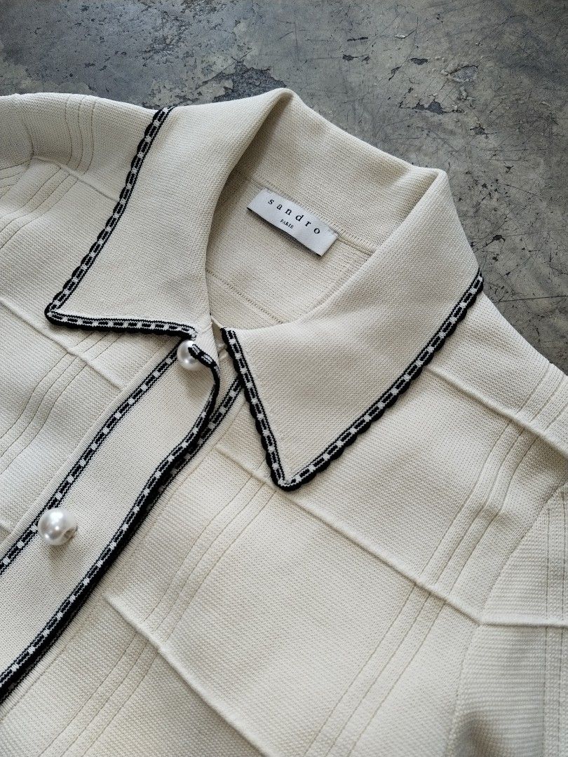 Sandro Knit Pearl Button Cardigan (Category: Luxury Apparel) located in Taytay. Submitted by the_vtg_pop-up (Listing ID 1468979473, Image 2). Description: .